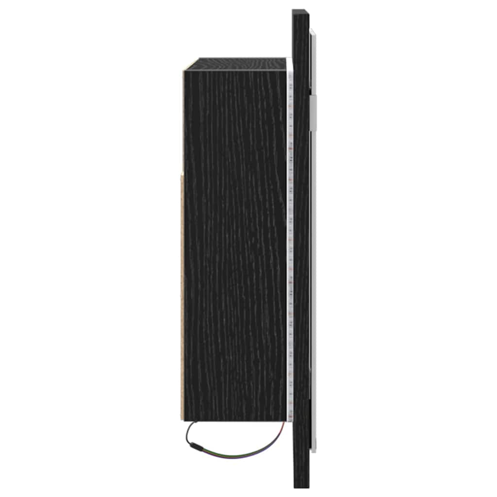 Baderomsspeilskap Svart Eik 60 X 12 X 45 Cm Konstruert Tre
