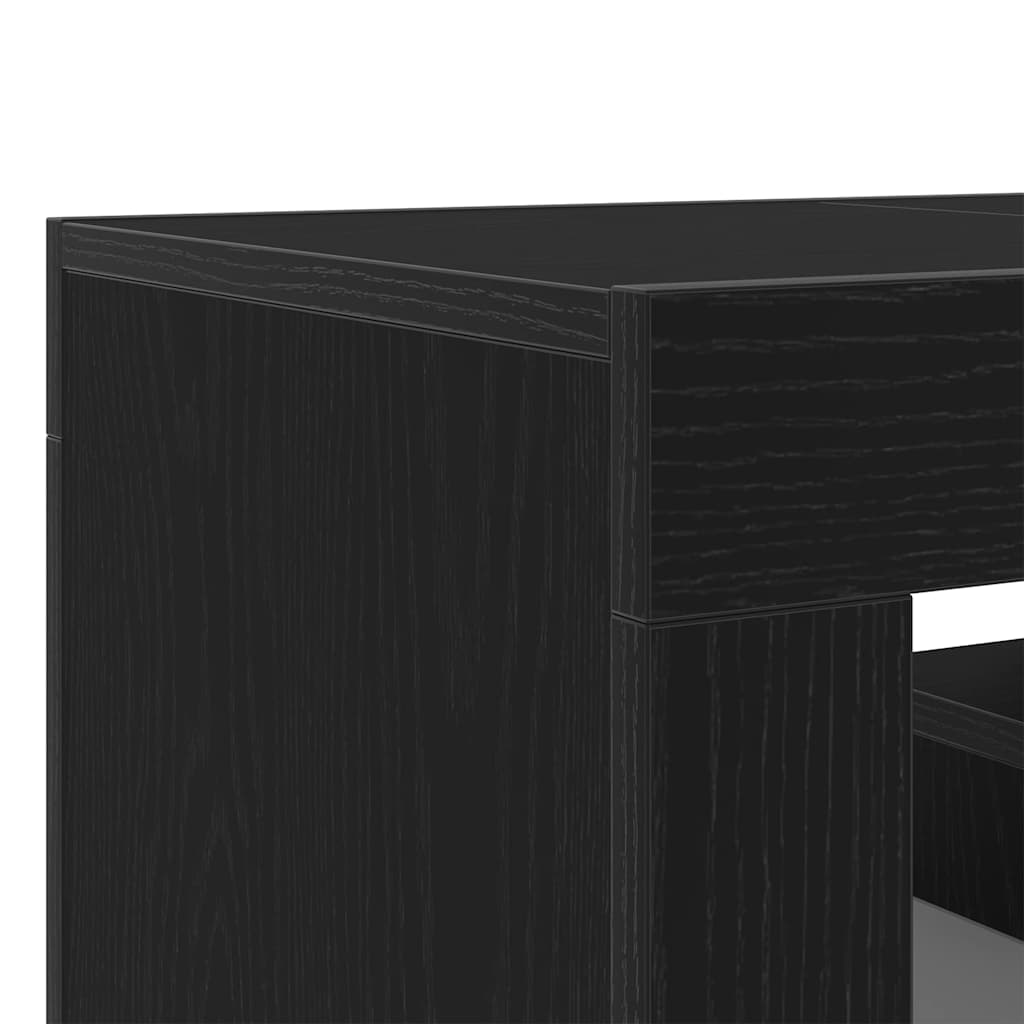 Tv-Skap Med Skuff Svart Eik 120 X 35 X 40 Cm Konstruert Tre