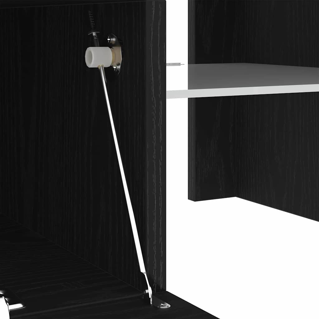 Tv-Skap Med Skuff Svart Eik 120 X 35 X 40 Cm Konstruert Tre