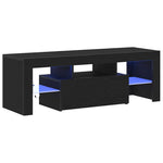 Tv-Skap Med Skuff Svart Eik 120 X 35 X 40 Cm Konstruert Tre