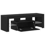 Tv-Skap Med Skuff Svart Eik 120 X 35 X 40 Cm Konstruert Tre
