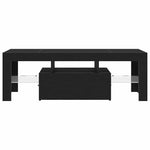 Tv-Skap Med Skuff Svart Eik 120 X 35 X 40 Cm Konstruert Tre