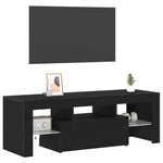 Tv-Skap Med Skuff Svart Eik 120 X 35 X 40 Cm Konstruert Tre