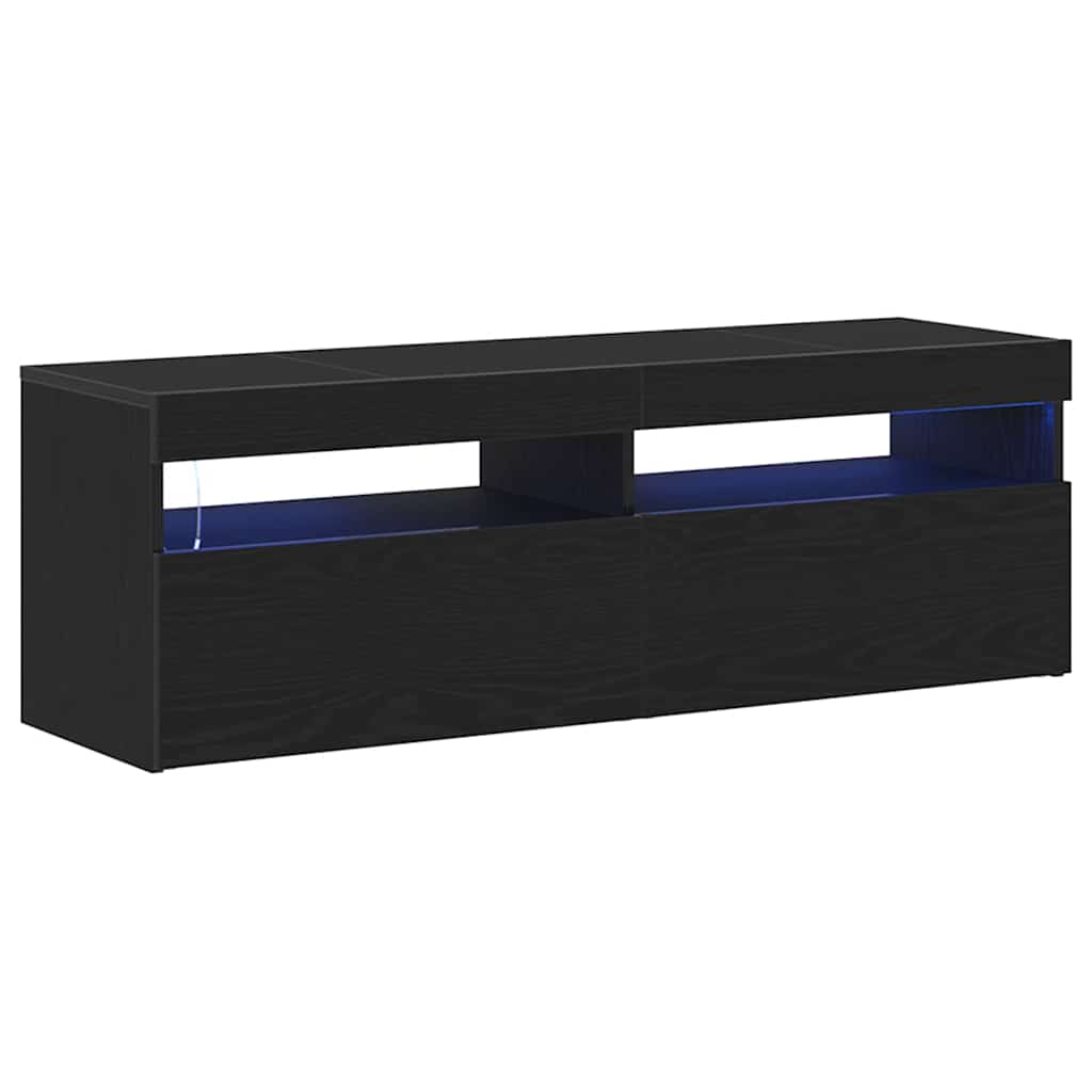Tv-Skap Svart Eik 120 X 35 X 40 Cm Konstruert Tre