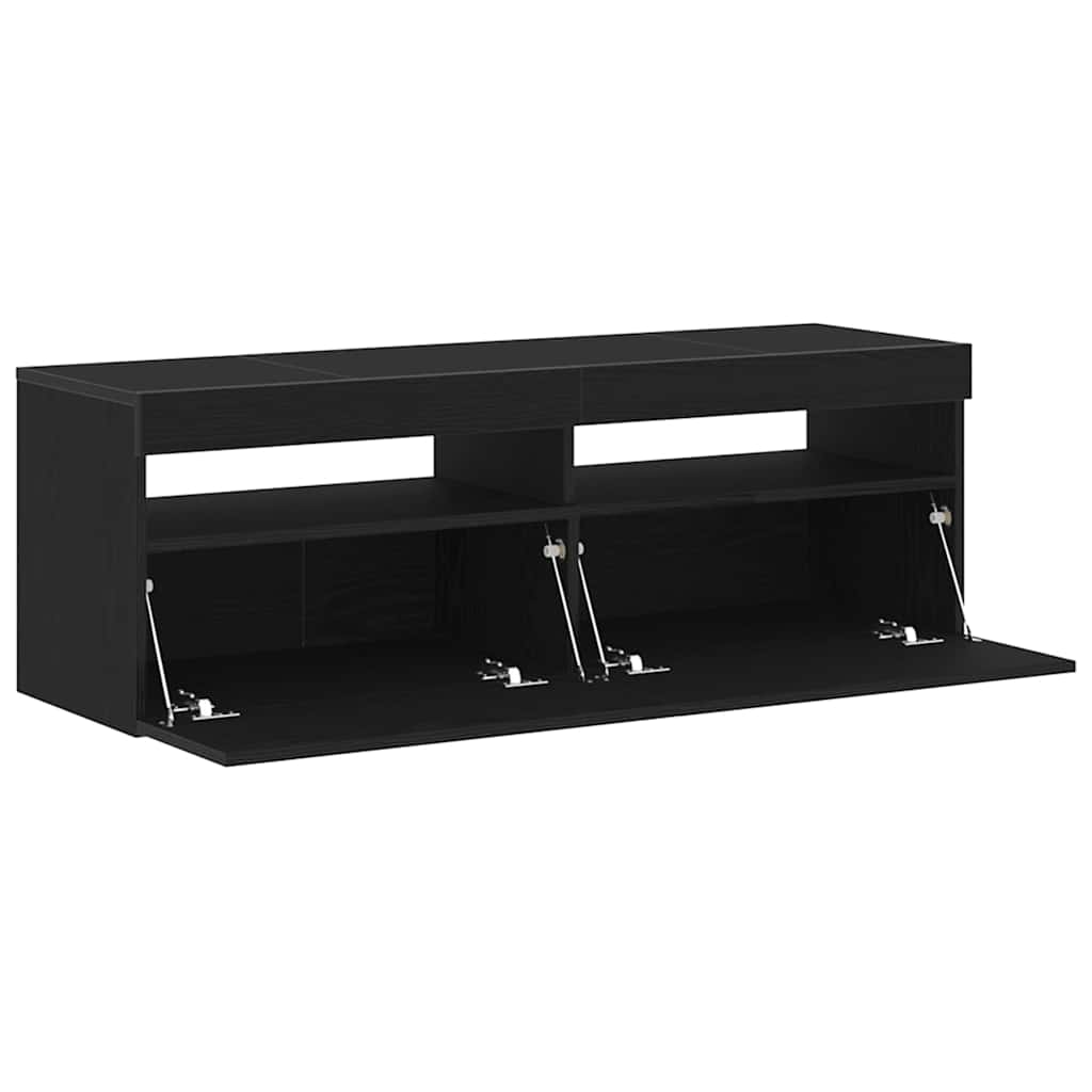 Tv-Skap Svart Eik 120 X 35 X 40 Cm Konstruert Tre