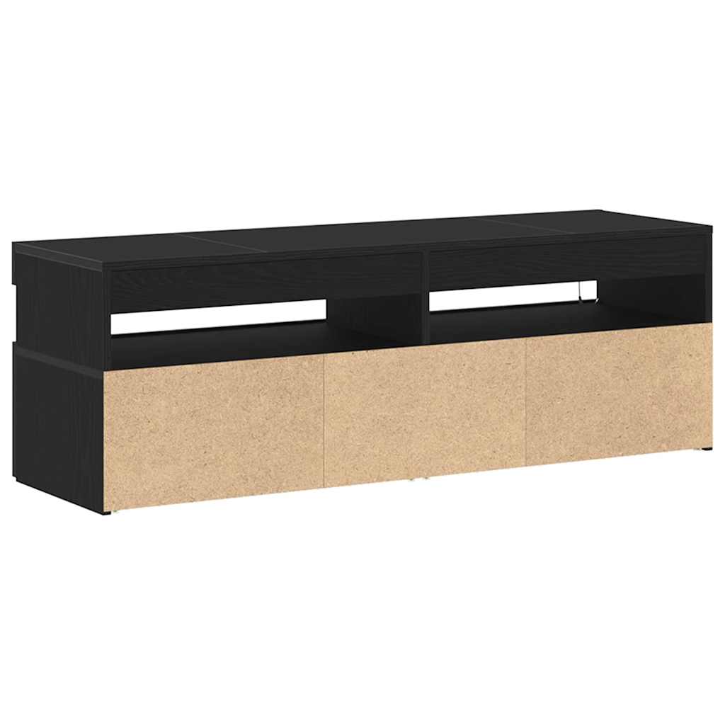 Tv-Skap Svart Eik 120 X 35 X 40 Cm Konstruert Tre