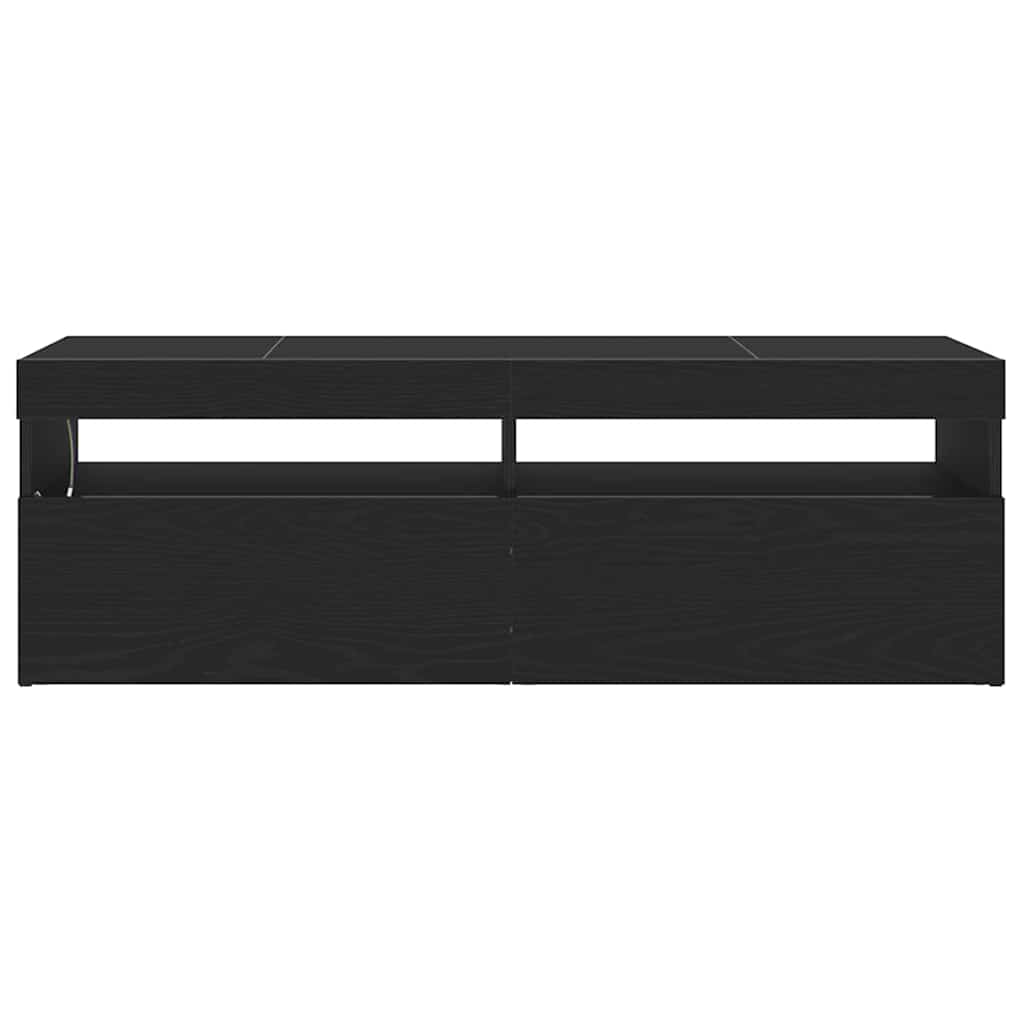 Tv-Skap Svart Eik 120 X 35 X 40 Cm Konstruert Tre