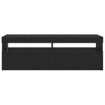 Tv-Skap Svart Eik 120 X 35 X 40 Cm Konstruert Tre