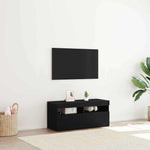 Tv-Skap Svart Eik 90 X 35 X 40 Cm Konstruert Tre