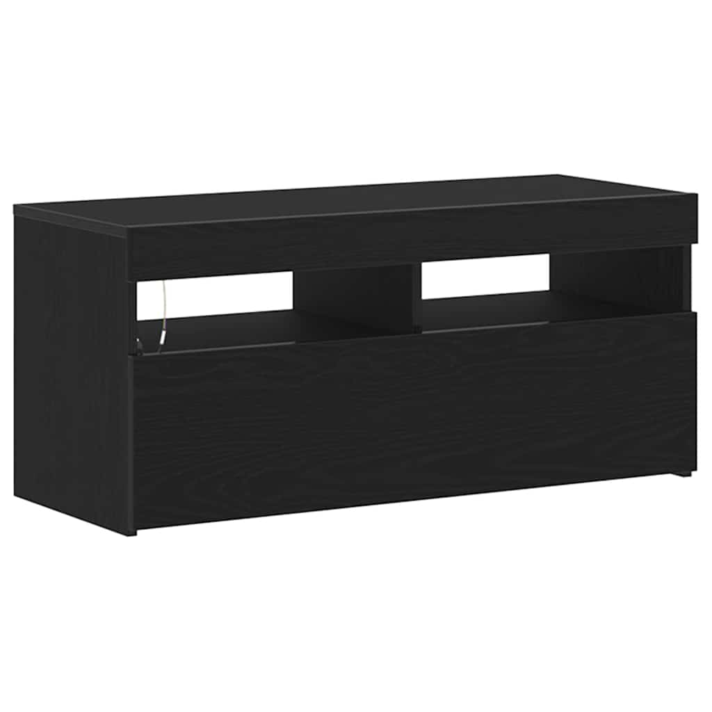 Tv-Skap Svart Eik 90 X 35 X 40 Cm Konstruert Tre