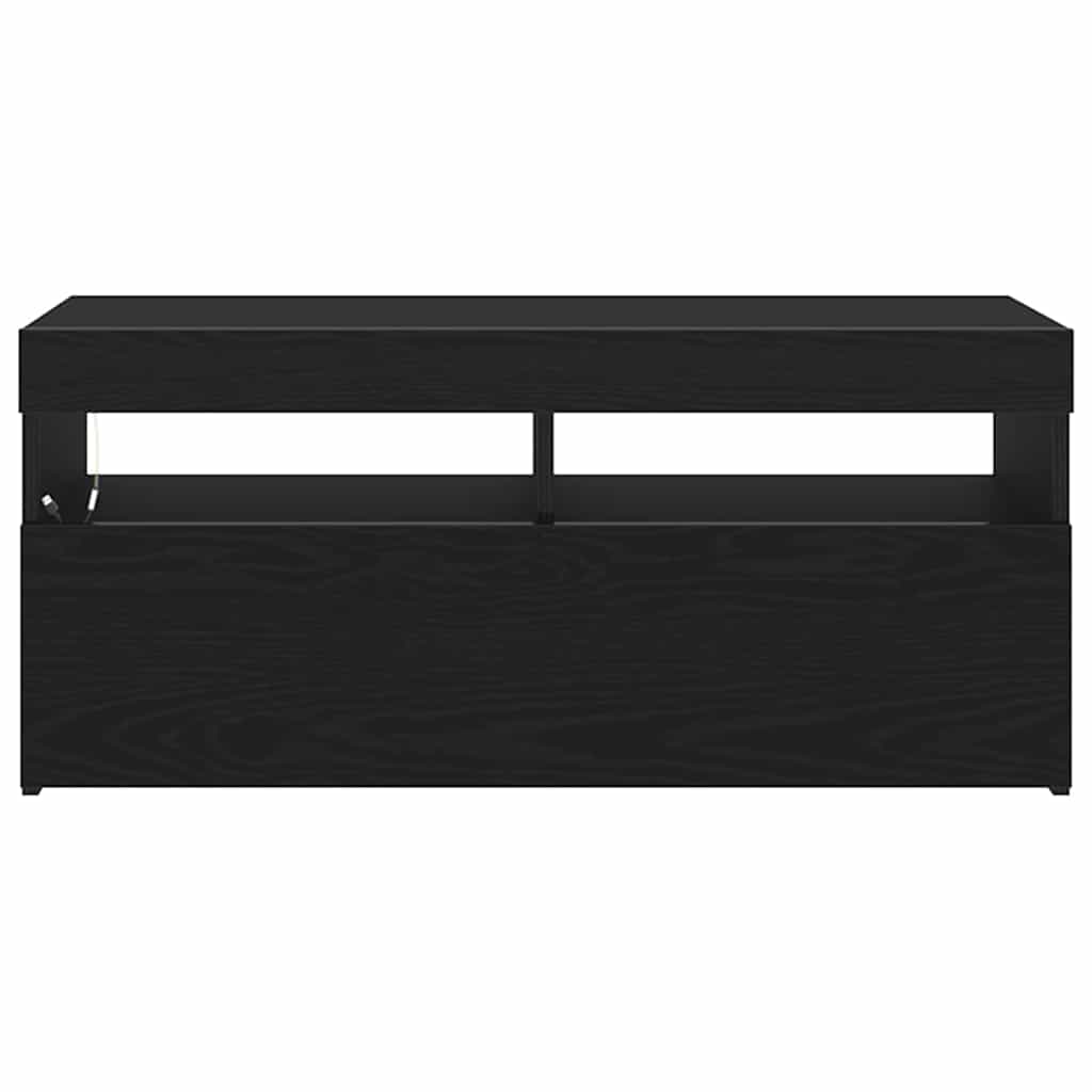 Tv-Skap Svart Eik 90 X 35 X 40 Cm Konstruert Tre