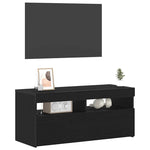 Tv-Skap Svart Eik 90 X 35 X 40 Cm Konstruert Tre