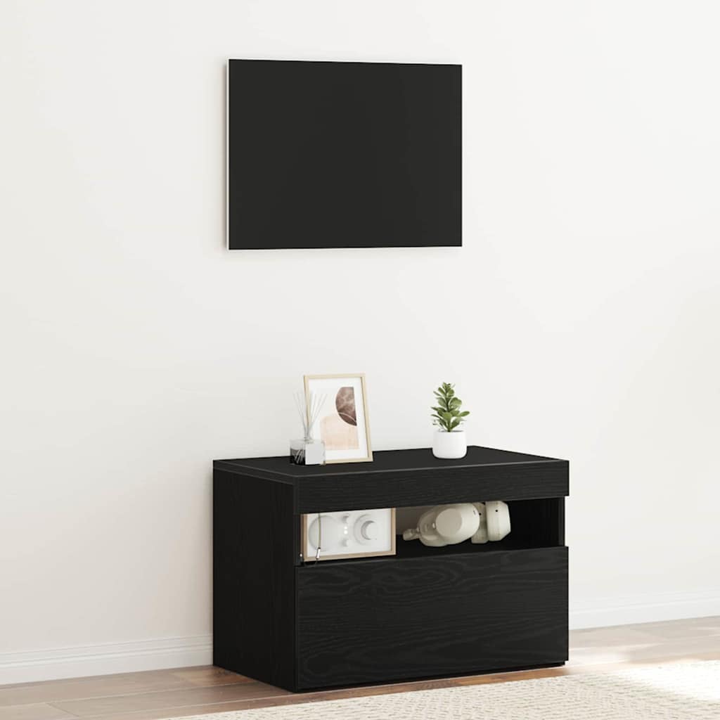 Tv-Skap Svart Eik 60 X 35 X 40 Cm Konstruert Tre