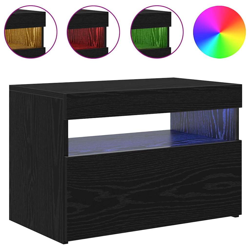 Tv-Skap Svart Eik 60 X 35 X 40 Cm Konstruert Tre