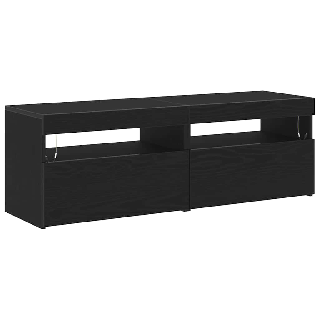 Tv-Skap 2 Pcs Svart Eik 60 X 35 X 40 Cm Konstruert Tre