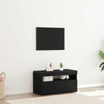 Tv-Skap Svart Eik 75 X 35 X 40 Cm Konstruert Tre