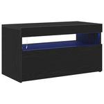Tv-Skap Svart Eik 75 X 35 X 40 Cm Konstruert Tre