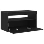 Tv-Skap Svart Eik 75 X 35 X 40 Cm Konstruert Tre