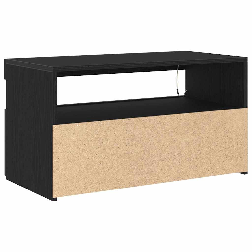 Tv-Skap Svart Eik 75 X 35 X 40 Cm Konstruert Tre