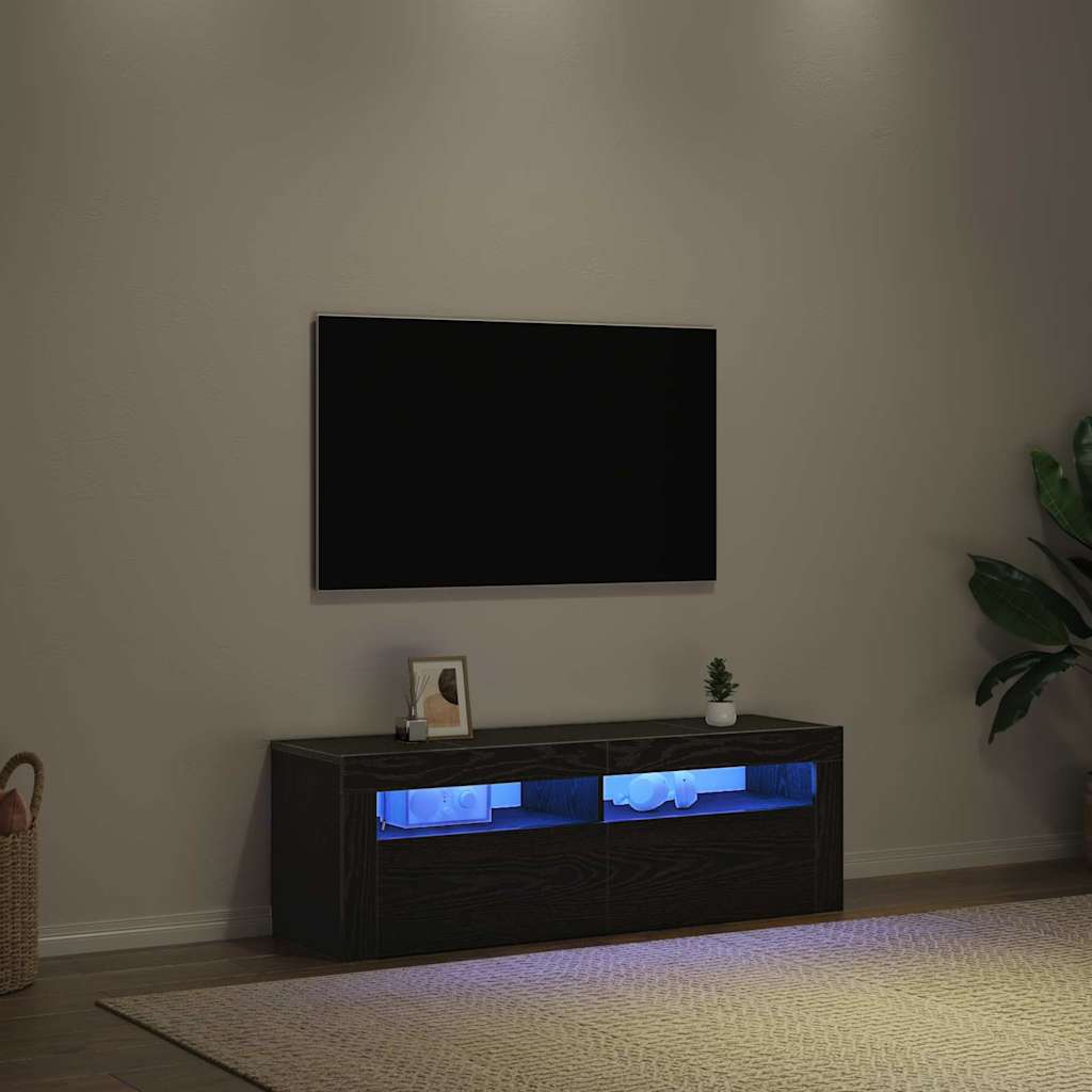 Tv-Skap Svart Eik 120 X 35 X 40 Cm Konstruert Tre