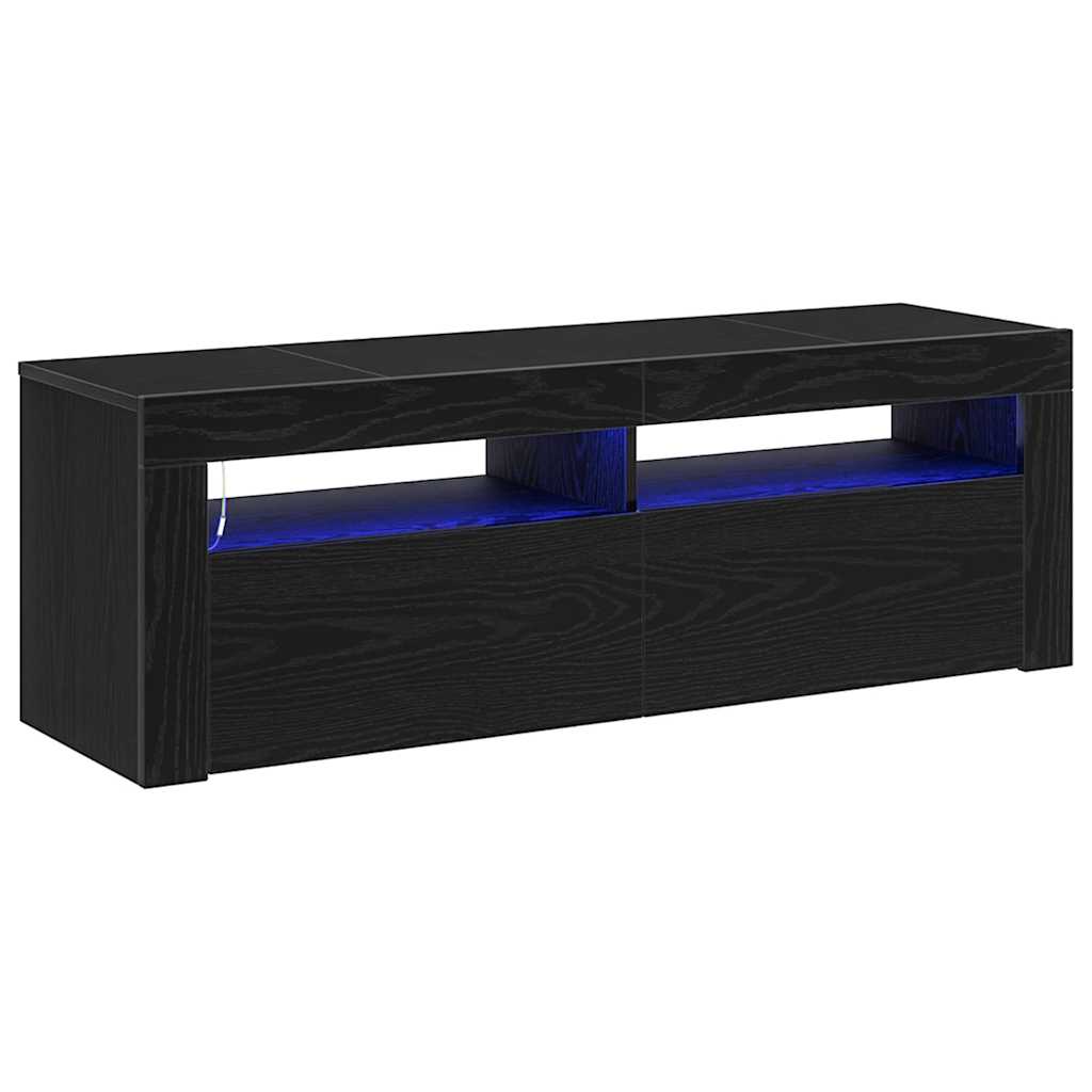 Tv-Skap Svart Eik 120 X 35 X 40 Cm Konstruert Tre
