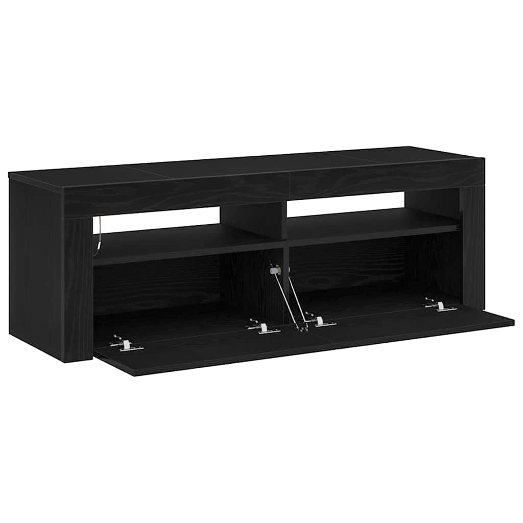 Tv-Skap Svart Eik 120 X 35 X 40 Cm Konstruert Tre
