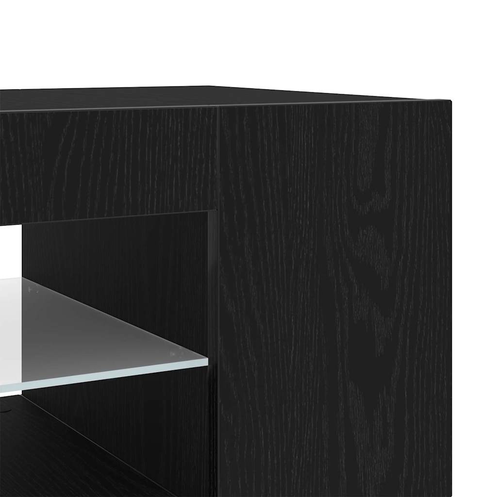 Tv-Skap Svart Eik 135 X 39 X 30 Cm Konstruert Tre