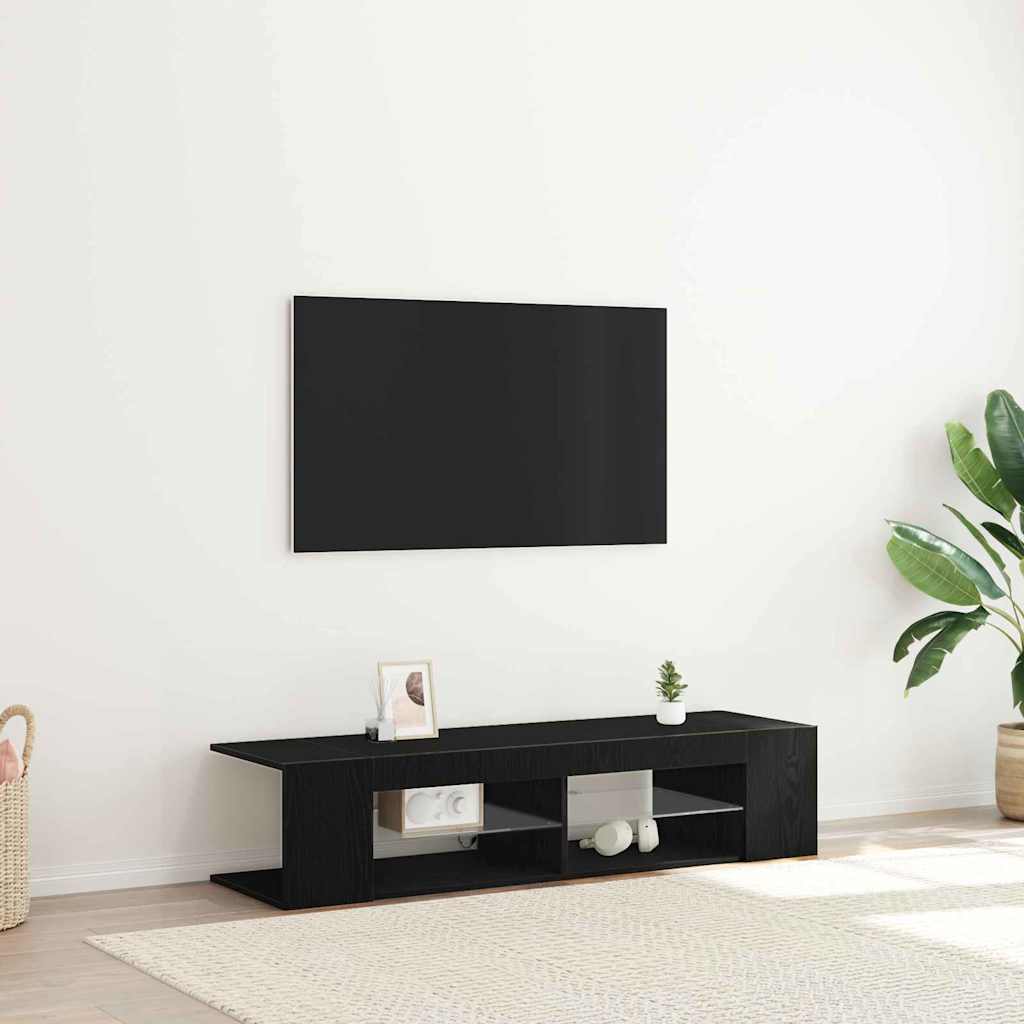 Tv-Skap Svart Eik 135 X 39 X 30 Cm Konstruert Tre