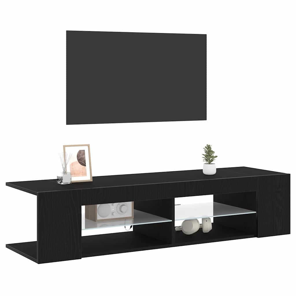 Tv-Skap Svart Eik 135 X 39 X 30 Cm Konstruert Tre