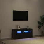 Tv-Skap Med Skuff Svart Eik 90 X 39 X 30 Cm Konstruert Tre