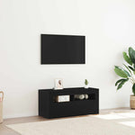 Tv-Skap Med Skuff Svart Eik 90 X 39 X 30 Cm Konstruert Tre
