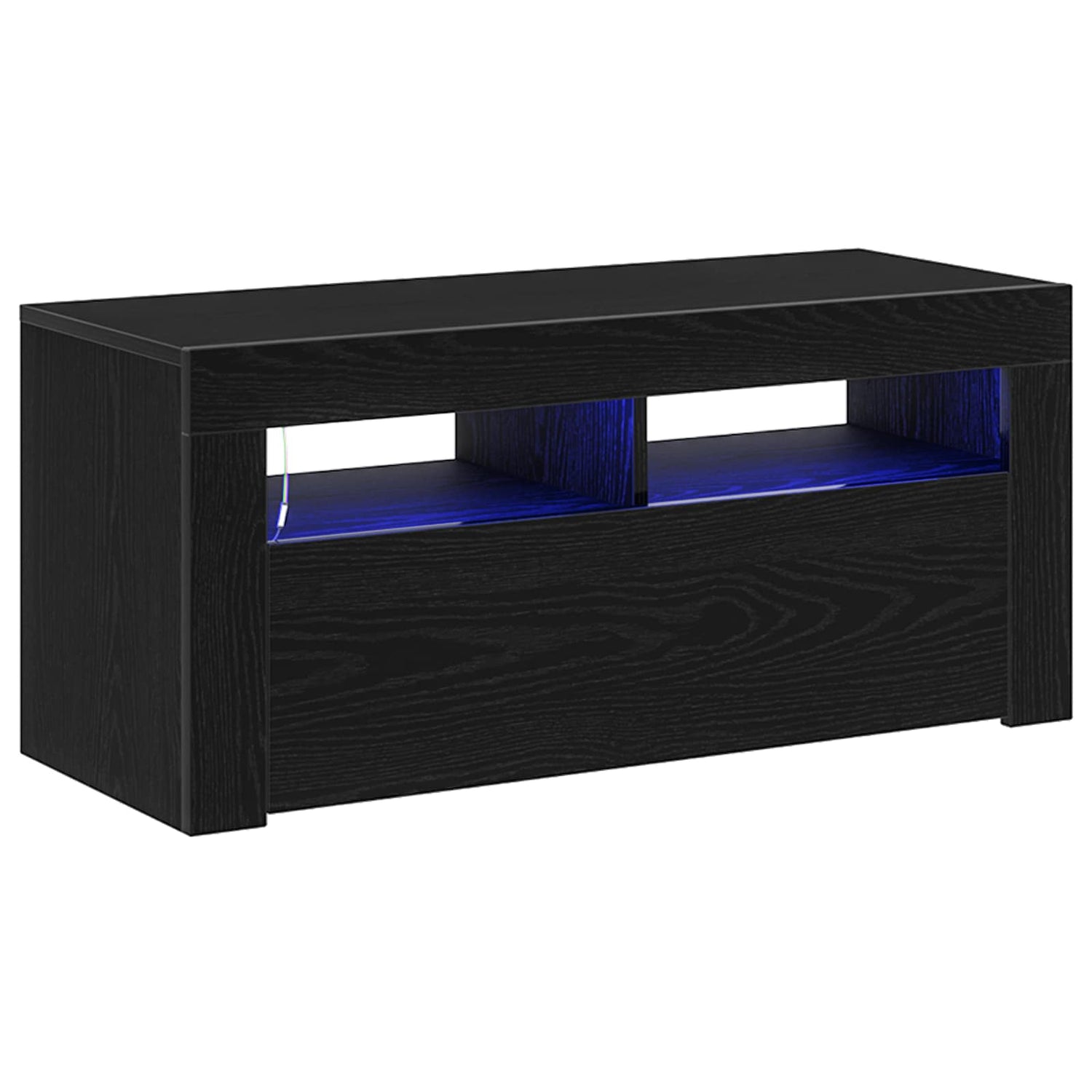 Tv-Skap Med Skuff Svart Eik 90 X 39 X 30 Cm Konstruert Tre