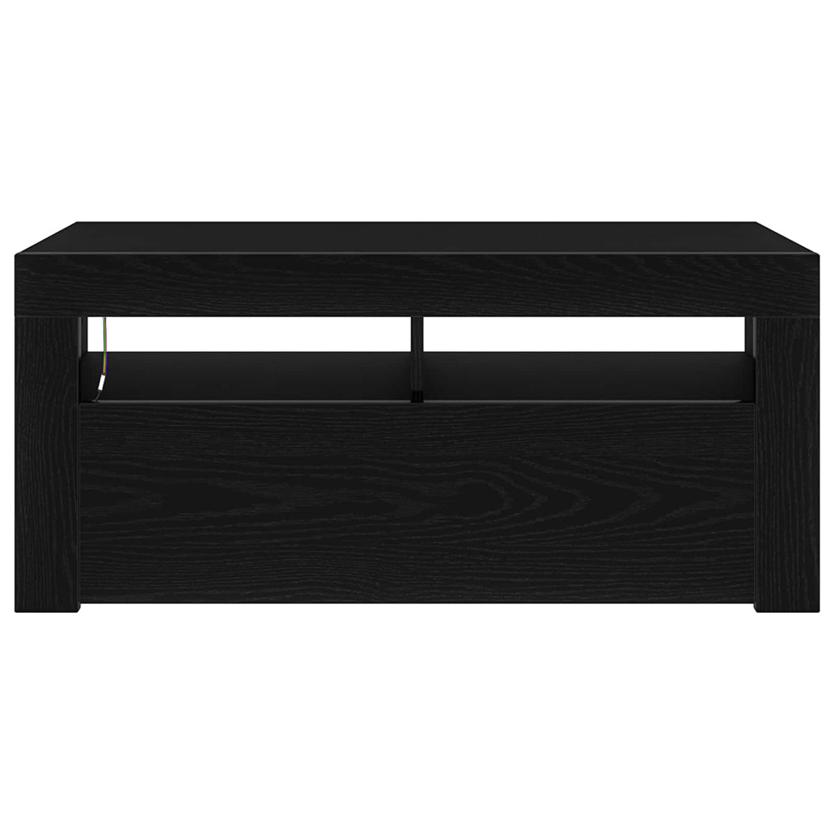 Tv-Skap Med Skuff Svart Eik 90 X 39 X 30 Cm Konstruert Tre