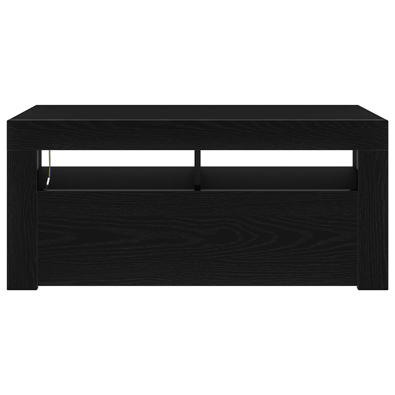 Tv-Skap Med Skuff Svart Eik 90 X 39 X 30 Cm Konstruert Tre