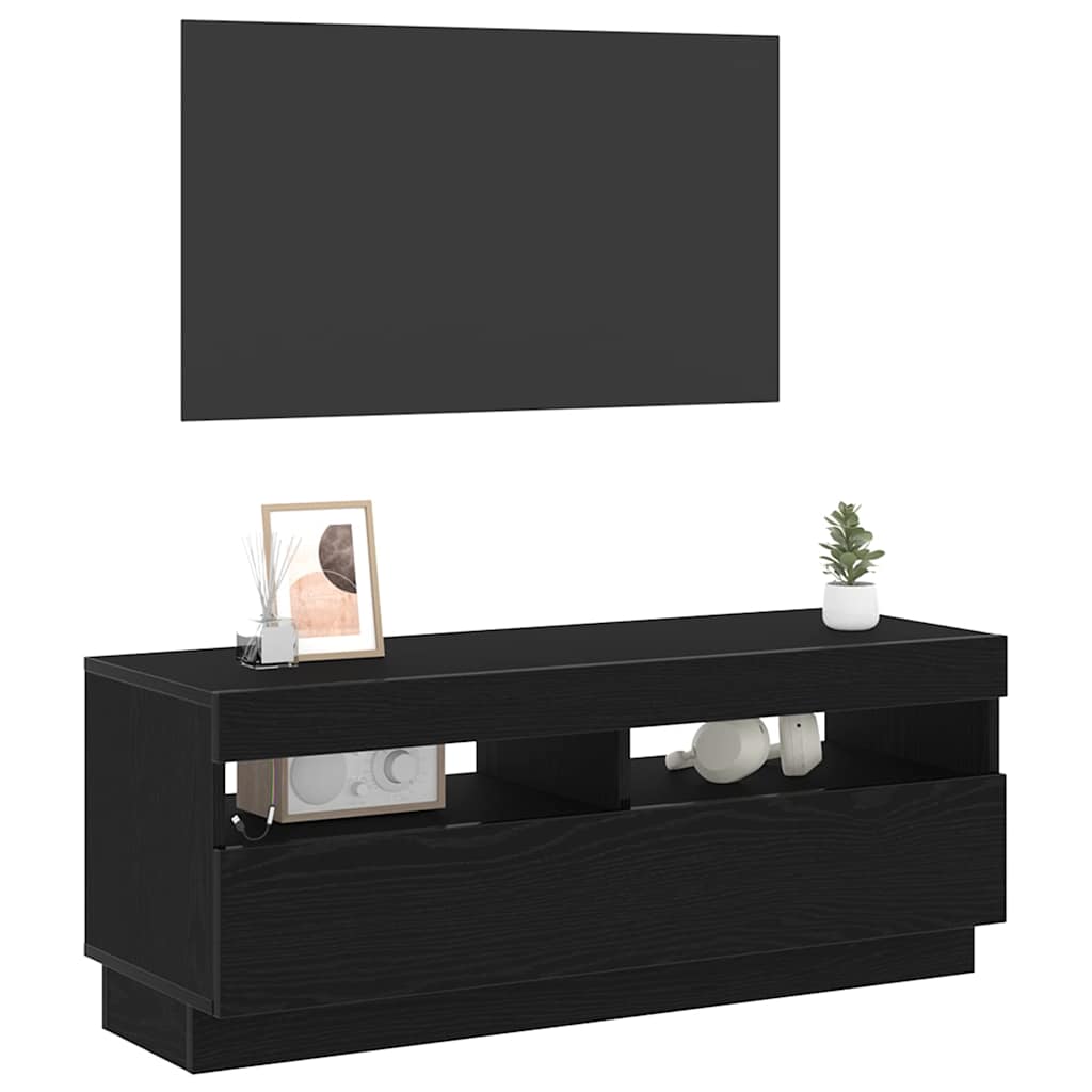 Tv-Skap Svart Eik 100 X 35 X 40 Cm Konstruert Tre