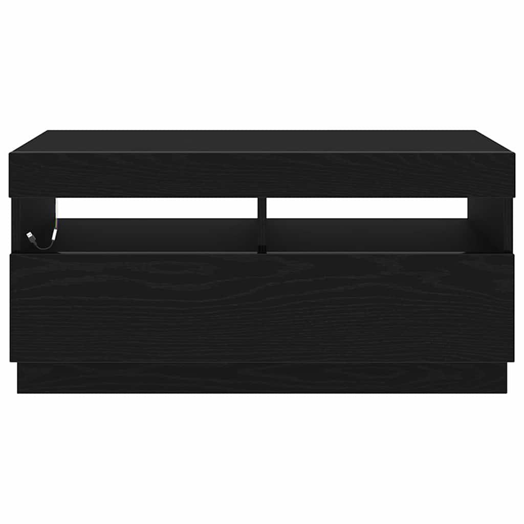 Tv-Skap Svart Eik 80 X 35 X 40 Cm Konstruert Tre