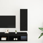 Vegghylle For Tv Svart Eik 30,5 X 30 X 90 Cm Konstruert Tre