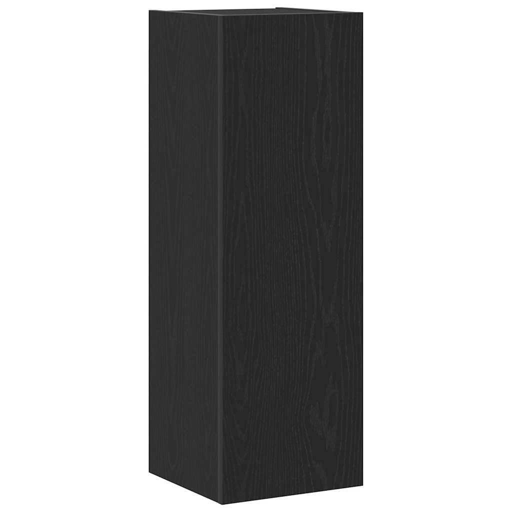 Vegghylle For Tv Svart Eik 30,5 X 30 X 90 Cm Konstruert Tre
