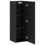 Vegghylle For Tv Svart Eik 30,5 X 30 X 90 Cm Konstruert Tre