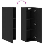 Vegghylle For Tv Svart Eik 30,5 X 30 X 90 Cm Konstruert Tre