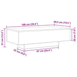 Kaffebord Svart Eik 100 X 49,5 X 31 Cm Konstruert Tre