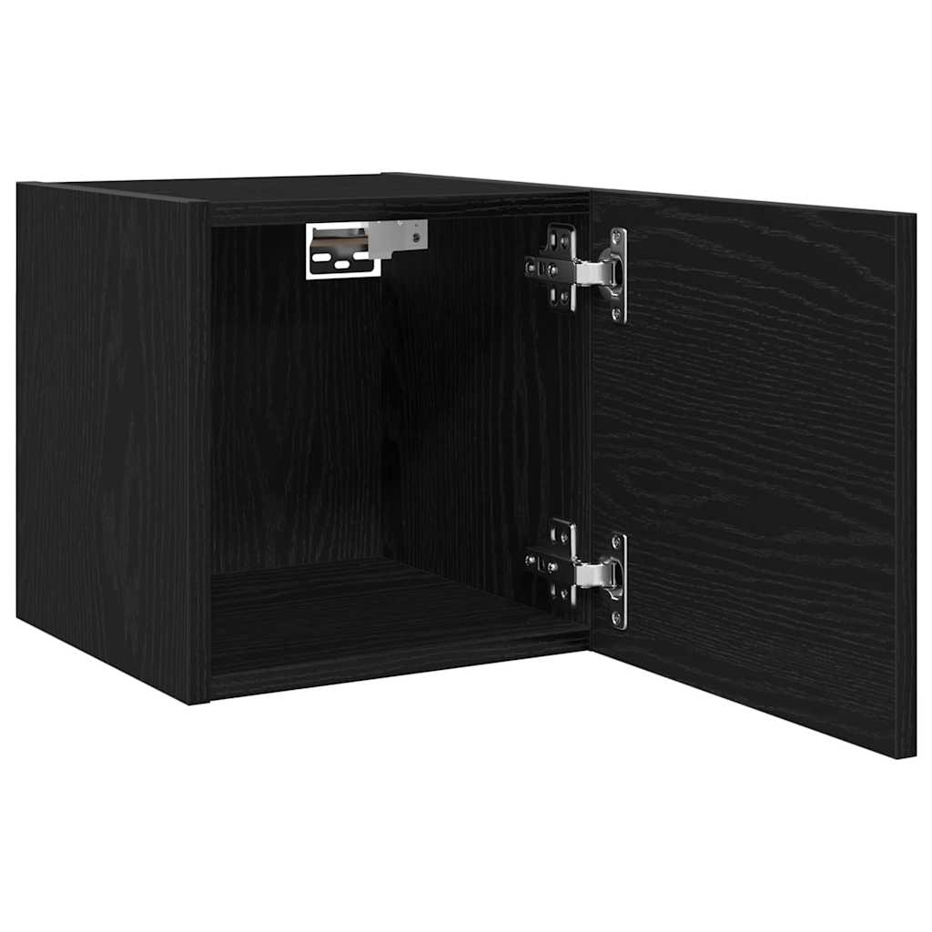 Tv-Skap Svart Eik 30,5 X 30 X 30 Cm Konstruert Tre