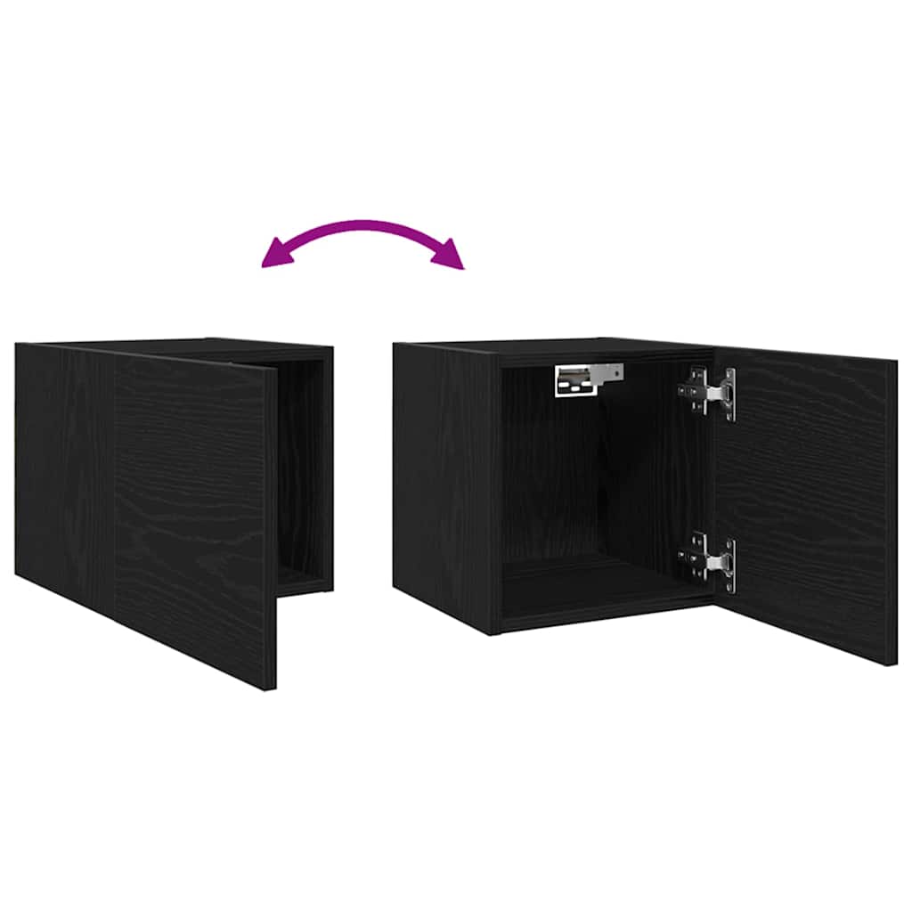 Tv-Skap Svart Eik 30,5 X 30 X 30 Cm Konstruert Tre