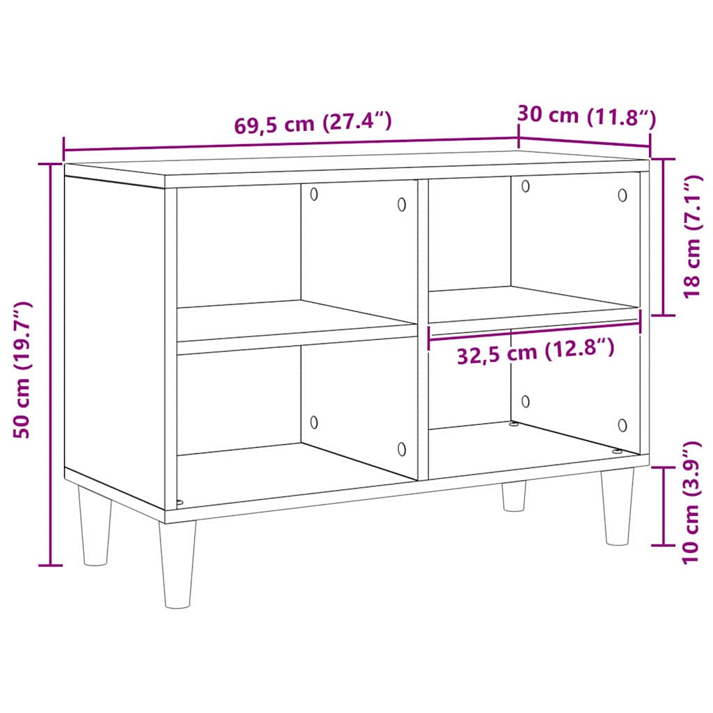 Tv-Skap Artisian Oak 69,5 X 30 X 50 Cm Konstruert Tre