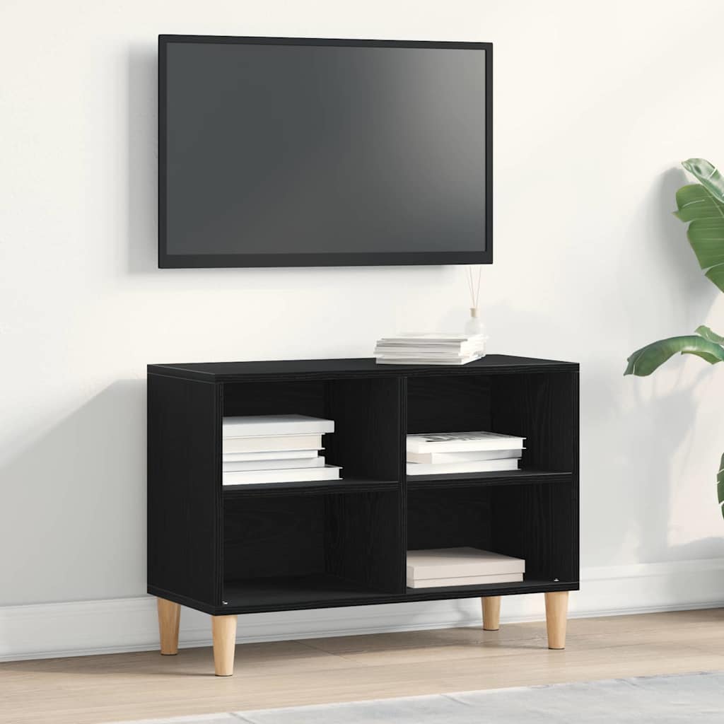 Tv-Skap Svart Eik 69,5 X 30 X 50 Cm Konstruert Tre