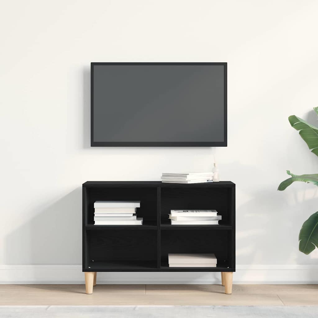 Tv-Skap Svart Eik 69,5 X 30 X 50 Cm Konstruert Tre