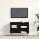 Tv-Skap Svart Eik 69,5 X 30 X 50 Cm Konstruert Tre
