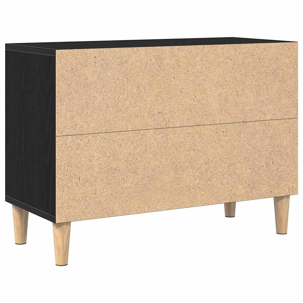 Tv-Skap Svart Eik 69,5 X 30 X 50 Cm Konstruert Tre