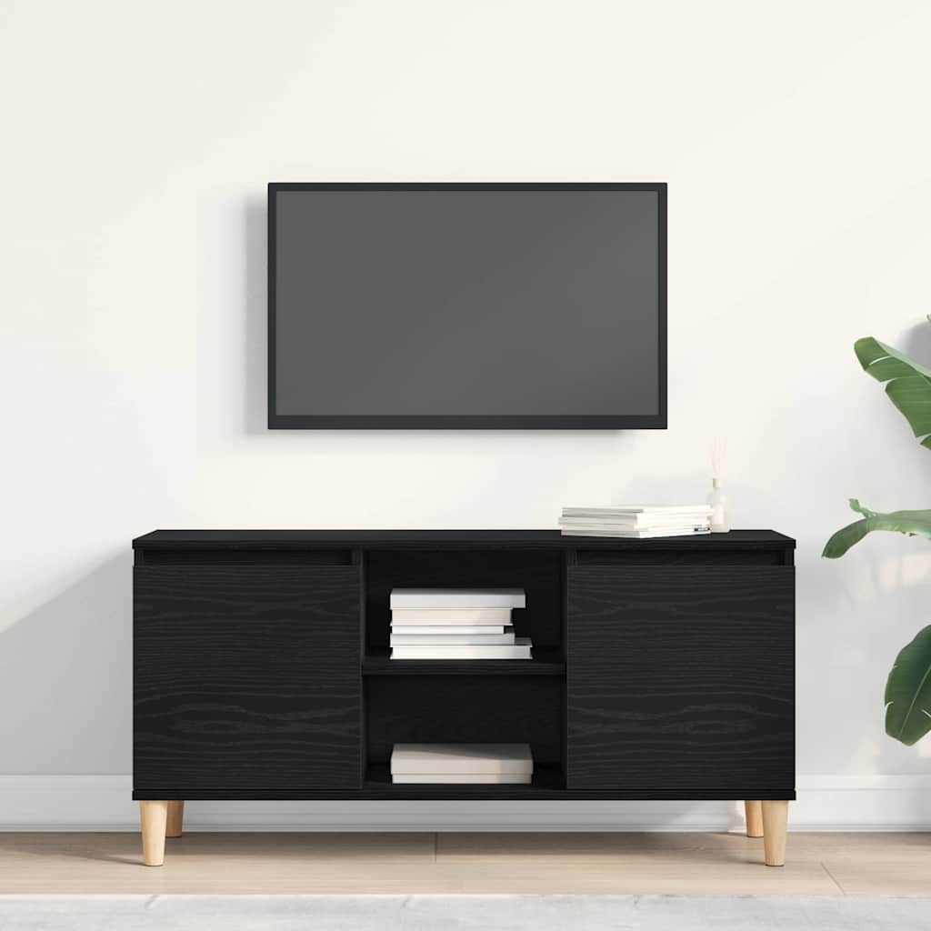 Tv-Skap Svart Eik 102 X 35 X 50 Cm Konstruert Tre