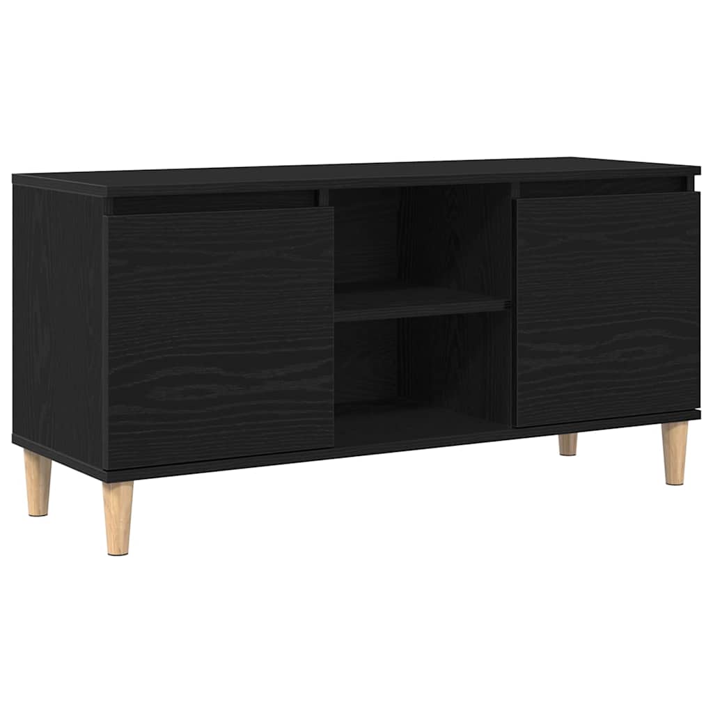 Tv-Skap Svart Eik 102 X 35 X 50 Cm Konstruert Tre